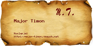 Major Timon névjegykártya